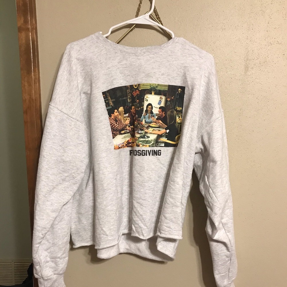 Friendsgiving sweat shirt cropped